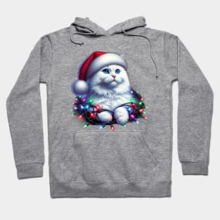 White Christmas Cat Hoodie